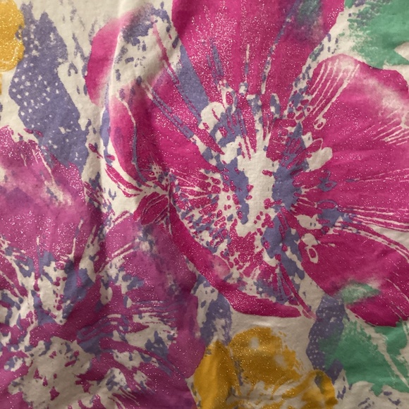 Women’s Hanes JMS Just My Size Flower Sparkly Short Sleeve Tee Shirt 1X - Picture 3 of 7